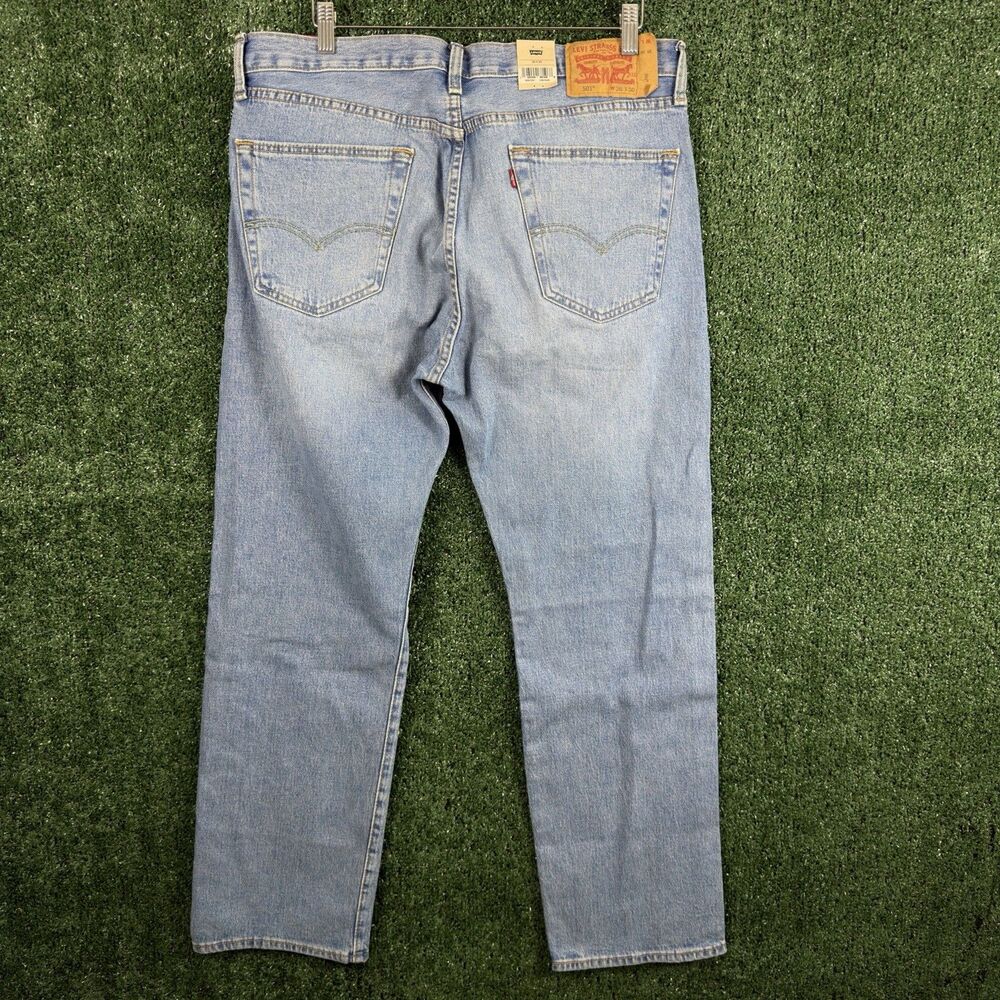 NWT Levi's 501 Original Men Jeans Blue Straight Leg Button Fly 36x30(28) Stretch
